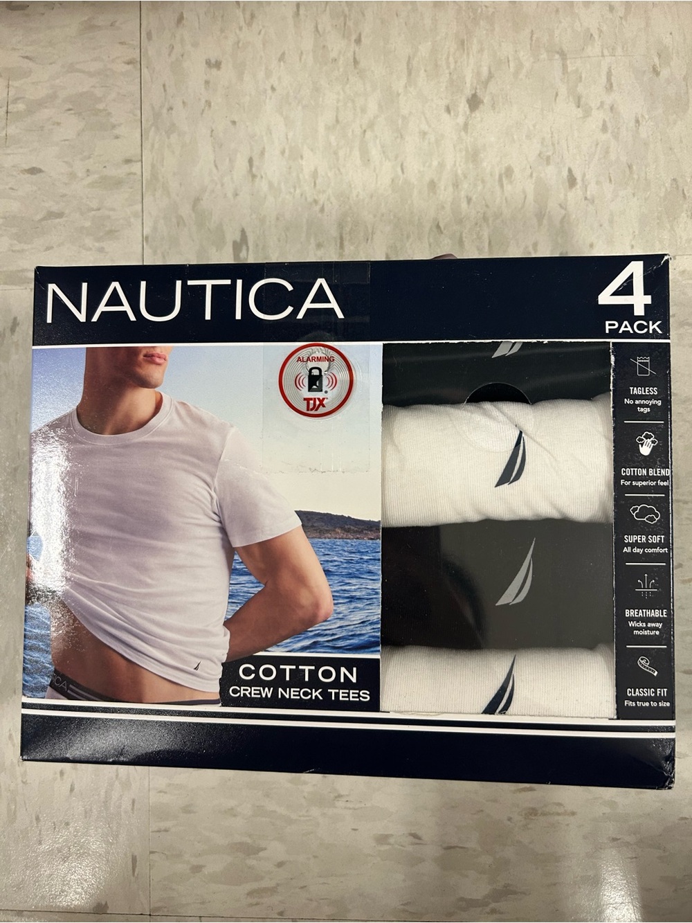 Nautical Men’s Cotton Crew Neck Tees (4-Pack) size XL
